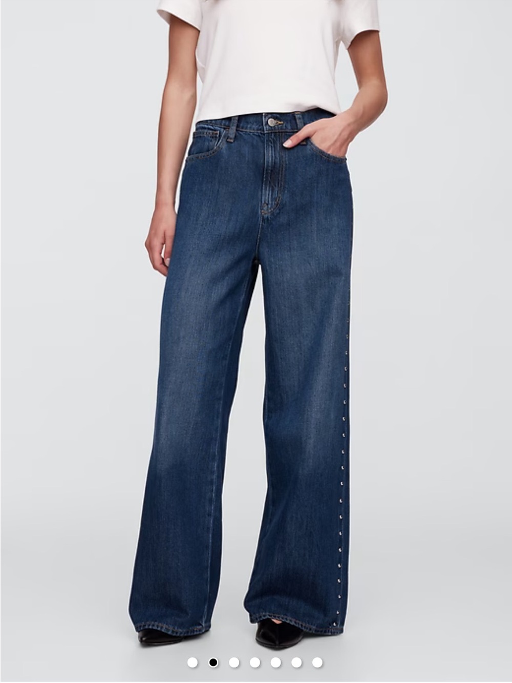 Gap Studded Wide Leg Jeans